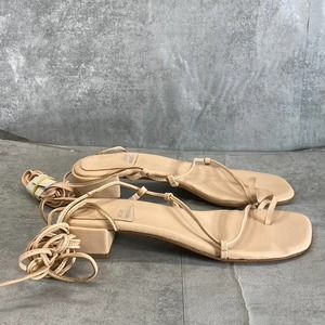 Jeffrey Campbell Women's Blush Leather Agate-2 Square-Toe Block-Heel Sandals SZ9